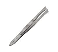 OTTO HERDER - Pinzas inoxidables con mango estriado de 8 cm, pinzas para cejas para depilación precisa, diseño biselado para arrancar pequeños pelos