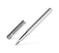 Otto Hutt 018-18811 - Pluma estilográfica de diseño 03 - Pluma estilográfica de latón con piezas revestidas de PVD y lacado mate en color gris claro - grosor del plumín M