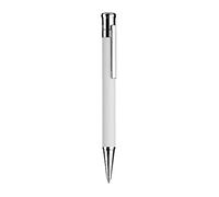 Otto Hutt Bolígrafo D04 de latón blanco y platino, a cuadros, guillochung mate, 13,3 cm, tamaño de mina M, color de escritura azul, 001-11220