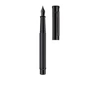 Otto Hutt Pluma estilográfica D04 de latón negro a cuadros, Guillochung mate, 13,2 cm, grosor de trazo M, 018-11268