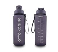 Otto Koning Botella Agua 1L Botella deportiva de Plástico Sin BPA. Hermética. Garrafa Agua con Cepillo de Limpieza, Boca Ancha, Correa Resistente Ideal para Deportes, Oficina, Bicicleta Reutilizable