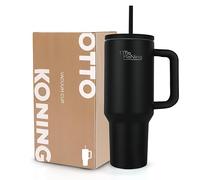Otto Koning Vaso Térmico 1,2L (40oz) - Termo Café para Llevar Acero Inoxidable Doble Pared - Mantiene Frío 16h y Calor 12h - Botella Agua Sin BPA con Pajita y Asa Ergonómica para Coche y Oficina