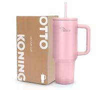 Otto Koning Vaso Térmico 1,2L (40oz) - Termo Café para Llevar Acero Inoxidable Doble Pared - Mantiene Frío 16h y Calor 12h - Botella Agua Sin BPA con Pajita y Asa Ergonómica para Coche y Oficina