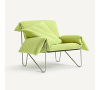 Otto Studio For Am.pm Sillón de tela acolchada y acero, Nomad. Color Verde