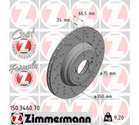 OTTO ZIMMERMANN GMBH Disco de freno trasero derecho para BMW: M3, Série 1 (Ref: 150.3460.70)
