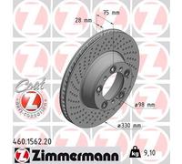Zimmermann 460,1562.20 Disco de Freno Trasera Izquierda, Perforado, Coat Z