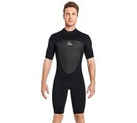 OttoBen Traje de neopreno para hombre, 2 mm, manga corta, traje de buceo, surf, kayak, natación, esnórquel, térmico, impermeable, neopreno, negro, M