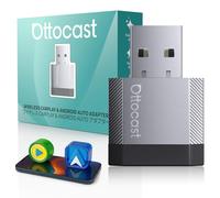 OTTOCAST 2 en 1 Inalámbrico CarPlay y Android Auto Adaptador, Mini Nova 2026 Wireless Adapter Ultra-Compacto, Compatible con ChatGPT Gemini (iOS 26.3+), Plug & Play para CarPlay/Android Auto por Cable