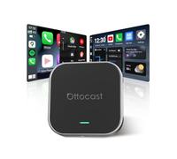 OTTOCAST E2 AI Box, 2026 Mejorada 3 en 1 Adaptador Inalámbrico CarPlay y Android Auto, Android 13 Vídeo Multimedia para Coche con Netflix YouTube, Descarga de Aplicaciones, 4GB+64GB, Actualización OTA