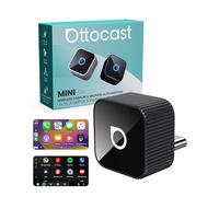 Ottocast Mini Cube 3.0 2026 Adaptador CarPlay y Android Auto Inalámbrico, USB-C Plug & Play, Convierte Sistema Cableado en Inalámbrico, Compatible con CarPlay de Fábrica (Negro)