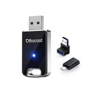 Ottocast Mini Edge 2025 Mejorado, Adaptador Inalámbrico 2 en 1 para CarPlay y Android Auto para iOS 10+ y Android 11+, Soporte Multiusuario, Convierte CarPlay/Android Auto con Cable a Inalámbrico