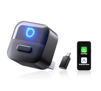 OTTOCAST Mini Pico 2026 Mejorado, Adaptador Inalámbrico 2 en 1 CarPlay y Android Auto con Adaptador USB-A/C, Cambio de Teléfono con un Solo Botón, Conexión Rápida para Teléfonos iOS 10+ y Android 11+