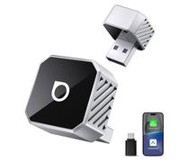 OTTOCAST Mini Pot 2026, Adaptador inalámbrico 2 en 1 para CarPlay y Android Auto, Compatible iOS 10+/Android 11+ y Coches con Carplay Desde 2016, Plug & Play, USB-A/Tipo C, Actualización OTA, Plata
