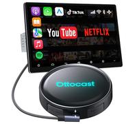 Ottocast P3 Pro AI Box, 2026 Adaptador de coche inalámbrico CarPlay y Android, Android 12, 8 GB+128 GB, con YouTube, Netflix, salida HDMI, soporte de tarjeta TF de 256 GB, para vehículos