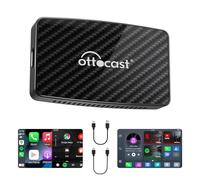 OTTOCAST Play2video Pro, Adaptador Inalámbrico CarPlay y Android Auto, Caja AI Carplay con Youtube y Netflix Integrados, Dongle USB Multimedia para Coches con CarPlay por Cable después de 2016