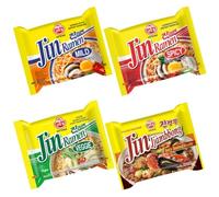 Ottogi Jin Ramen - Pack de 4 Variedades de Ramen Coreano - Sabores: Jin Ramen Picante, Jin Ramen Suave, Jin Ramen Veggie y Jin Jjambbong