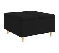 Ottoman - Organizador textil (80 x 80 x 45 cm, con baúl oculto y patas de | Asiento acolchado cómodo, compartimento oculto para mantas, patas estables de madera, mantenimiento por aspiradora,