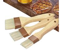 OTTYMO 3 Pcs Brocha de Cocina Pincel para Cocina, Repostería Y Barbacoa Pinceles de Repostería Brocha para Pan Brocha Comida con Mango de Madera para Untar Aceite Huevo Tres Ancho: 4.5cm 3.5cm 3cm