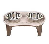 Otufan Bols Doubles pour Chiens, Bols de Nourriture pour Chiens en Acier Inoxydable Démonter le Bol surélevé pour Chat Bol pour Animaux de Compagnie pour Les Grandes Races d'animaux Plus âgés