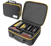 otuiaim Maletín Herramientas Bolsa Portátil para Baterías y Cargadores | Porta Utensilios con Divisores Ajustables, Caja Electricista, Accesorios Eléctricos, Impermeable Antigolpes, 30 x 26 x 10cm