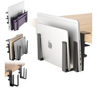 otuiaim Soporte Ajustable Doble para Portátil con Abrazadera para Escritorio - Sin Taladrar - Organizador Metale Lateral de Mesa para Dos Dispositivos < 38mm