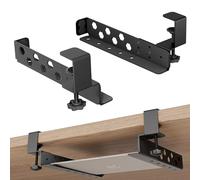 otuiaim Soporte Bajo Escritorio con Abrazadera - Sin Taladros - Ajustable Universal Estante Estantería Organizador Metale para Portátiles Tablets Teclados TV Box Router