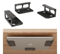 otuiaim Soporte Bajo Mesa/de Pared - Acero al Carbono Reforzado de 2mm - Versátil Universal Estantería de Meta para Portátil Tableta Teclado Router, para Dispositivos con Grosor < 3,6cm