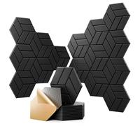 OTUOER 12 paneles acústicos autoadhesivos de 12 x 10 x 0.4 pulgadas, paneles de espuma a prueba de sonido para paredes, paneles de pared hexagonales insonorizados de alta densidad, paneles de sonido
