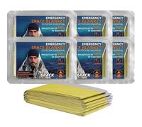 Oture 6 Piezas Manta Térmica Supervivencia Reutilizable, 210x160cm Manta Termica Emergencia Grande, Mantas Supervivencia Aluminizada para Exteriores, Senderismo, Camping