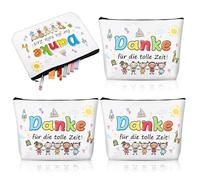 Otuuz 3 Piezas Regalo de Despedida del Jardín de Infancia Bolsa de Cosméticos Regalos de Agradecimiento para Profesores Bolsa de Maquillaje Anke für Die Tolle Zeit Estuche con Cremallera