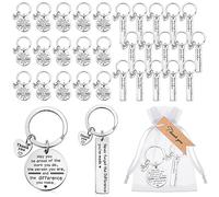 Otuuz 30 Sets Regalos de Agradecimiento de Colegas Llaveros de Agradecimiento Inspiradores 2 Estilos Etiquetas Thank You con Bolsas Organza para Despedida Empleados Jubilación Compañero de Trabajo