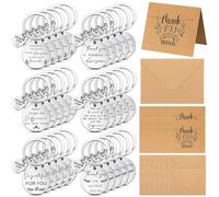 Otuuz 30 Sets Regalos de Agradecimiento para Empleados Regalo de Despedida de Colegas, Llavero Inspirador de Acero Inoxidable Tarjeta de Gracias Thank You con Sobre de Papel Kraft para Oficina