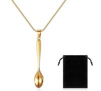 Otuuz Collar Cuchara Collar de Mujer Colgante Cuchara para Mujeres Hombres Regalos de Fiesta(Oro)