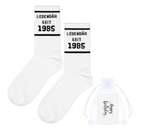 Otuuz Conjunto de 40 Cumpleaños Calcetines LEGENDÄR SEIT 1985 Tarjeta de Cumpleaños con Regalos Calcetines Divertidos para el 40 Cumpleaños para Hombre Mujer Papá Mamá