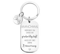 Otuuz Llavero Motivador con Grabado Manchmal Vergisst Du Dass Du Großartig Bist Regalo de Llavero Inspirador Motivacional de Metal para Despedida Cumpleaños Mujer (Estilo Identificación Militar)