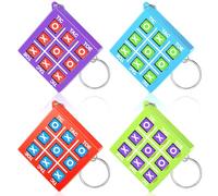 Otuuz Llaveros de Tres en Raya para Niños de 8 a 12 Años Llaveros de Plástico de Tic Tac Toe Mini Clips de Mochila Recuerdos para Fiesta Cumpleaños Niñas Niños(Azul, Morado, Rojo, Verde,8)