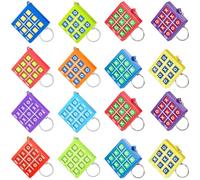 Otuuz Llaveros de Tres en Raya para Niños de 8 a 12 Años Llaveros de Tic Tac Toe Mini Clips de Mochila Regalos de San Valentín, Fiesta, Cumpleaños para Niños(Multicolor,16)