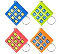 Otuuz Llaveros de Tres en Raya para Niños de 8 a 12 Años Llaveros de Tic Tac Toe Mini Clips de Mochila Regalos de San Valentín, Fiesta, Cumpleaños para Niños(Rojo, Azul, Naranja, Verde,16)