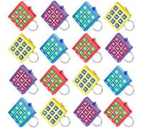 Otuuz Llaveros de Tres en Raya para Niños de 8 a 12 Años Llaveros de Tic Tac Toe Mini Clips de Mochila Regalos de San Valentín, Fiesta, Cumpleaños para Niños (Rojo, Azul, Amarillo, Morado)
