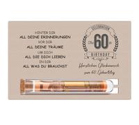 Otuuz Regalos en Efectivo para el 60 Cumpleaños para Niños y Niñas Contiene Tarjeta de Madera para el 60º Cumpleaños y Vale de Dinero para Cumpleaños en Forma de Probeta Envoltorio de Regalo Divertido