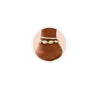 Otxas Tobilleras para mujer, impermeables, para verano, playa, tobilleras, bohemias, conchas de estrella de mar para mujer, tobilleras blancas con cuentas para mujer, joyería de playa, 23cm, No es una