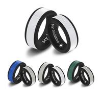 OTXIXTO Anillos de Silicona Personalizados Set, Anillo de Boda Caucho a Medida, Múltiples Tamaños y Colores, Impermeable, Bolsa Regalo Incluida (Estilo H: Juego de Anillos, Estilos D & D)
