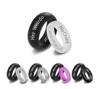 OTXIXTO Anillos de Silicona Personalizados Set, Anillo de Boda Caucho a Medida, Múltiples Tamaños y Colores, Impermeable, Bolsa Regalo Incluida (Estilo G: Juego de Anillos, Estilos B & C)
