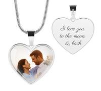 OTXIXTO Collar Conmemorativo Personalizado Colgante de Corazón/Placa de Identificación en Plata de ley 925 con Foto en el Interior Collar con Foto Texto En Memoria de Los Seres Queridos Perdidos -A1