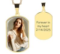 OTXIXTO Collar Conmemorativo Personalizado Colgante de Corazón/Placa de Identificación en Plata de ley 925 con Foto en el Interior Collar con Foto Texto En Memoria de Los Seres Queridos Perdidos -B2