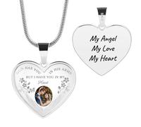 OTXIXTO Collar Conmemorativo Personalizado Colgante de Corazón/Placa de Identificación en Plata de ley 925 con Foto en el Interior Collar con Foto Texto En Memoria de Los Seres Queridos Perdidos -C2