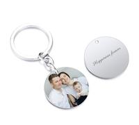 OTXIXTO Llavero Redondo Personalizado con Imagen/Texto Personalizado de Acero Inoxidable Llaveros para Mujeres y Hombres Personalizado Foto Llavero Imagen Llavero (Llavero Plata con Imagen a Color)