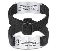 OTXIXTO Pulsera de ID Médica Ajustable Información de Emergencia Personalizada Pulseras de Alerta Médica para Hombre Mujer Adecuado para Autismo Personas Mayores Diabetes Alergias Epilepsia ETC -A1