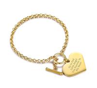 OTXIXTO Pulseras Conmemorativa Personalizadas para Mujer Acero Inoxidable Pulsera con Foto Personalizada Foto Texto con Colgante Corazón Regalo Conmemorativo por la Pérdida de un Ser Querido - B2