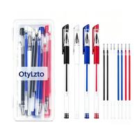 otylzto Rotuladores de tela borrables con calor, 4 bolígrafos + 8 recambios de marcadores de tela para costura, acolchado, costura y manualidades, sin líneas fantasma, tinta que desaparece para un
